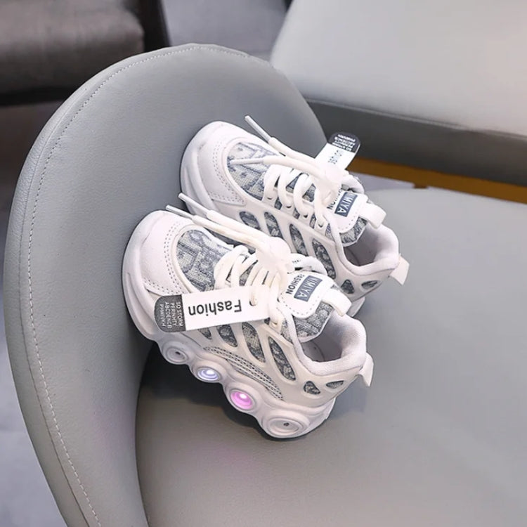 Children LED Light Shoes Webbing Fabric Breathable Luminous Casual Sneakers, Size: 27