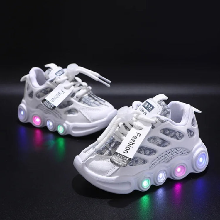 Children LED Light Shoes Webbing Fabric Breathable Luminous Casual Sneakers, Size: 27