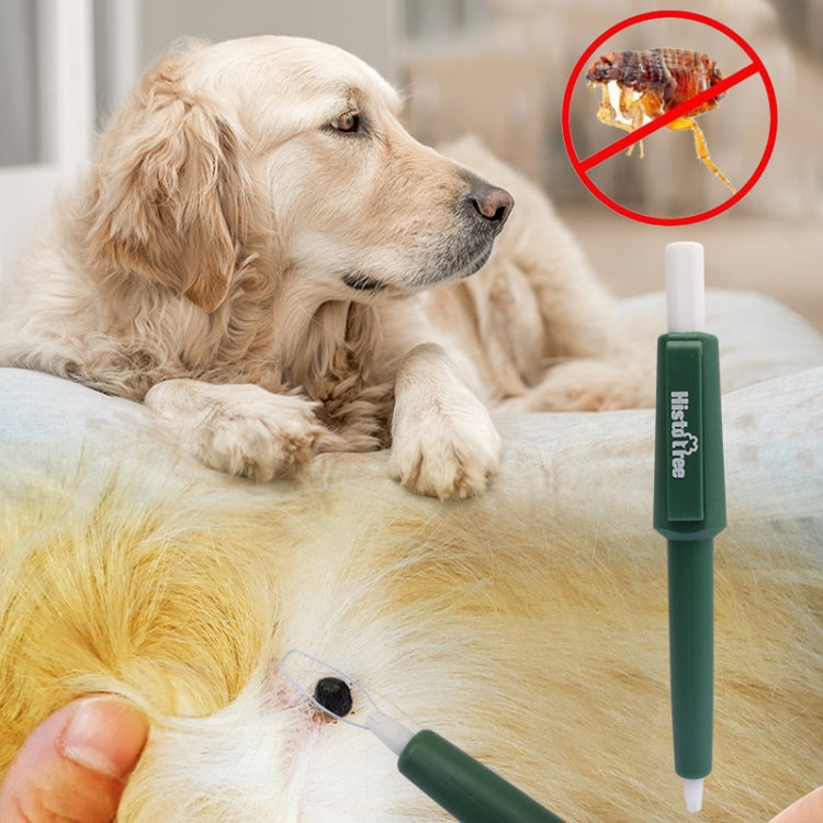 Pet Pest Catching Pen Cats Grooming Bug Scratcher Tick Clip Dogs Flea Removal Clip - Olive Green