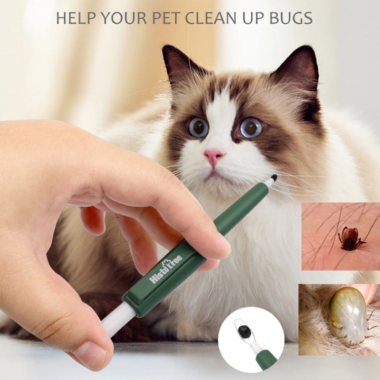 Pet Pest Catching Pen Cats Grooming Bug Scratcher Tick Clip Dogs Flea Removal Clip - Olive Green