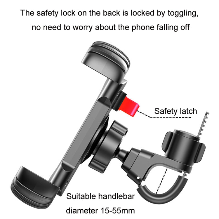 Bicycle Phone Holder Shockproof Handlebar For Fixing Shooting Equipment - Black