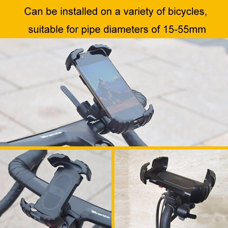 Bicycle Phone Holder Shockproof Handlebar For Fixing Shooting Equipment - Black
