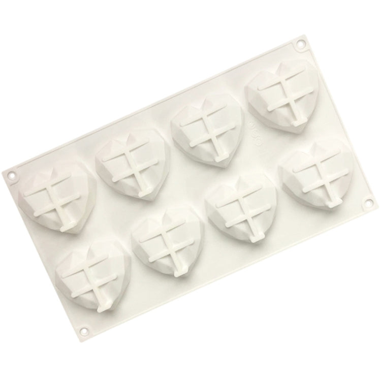 8 Grids Two Rows Heart Chocolate Mould DIY Baking Cake Tools - White