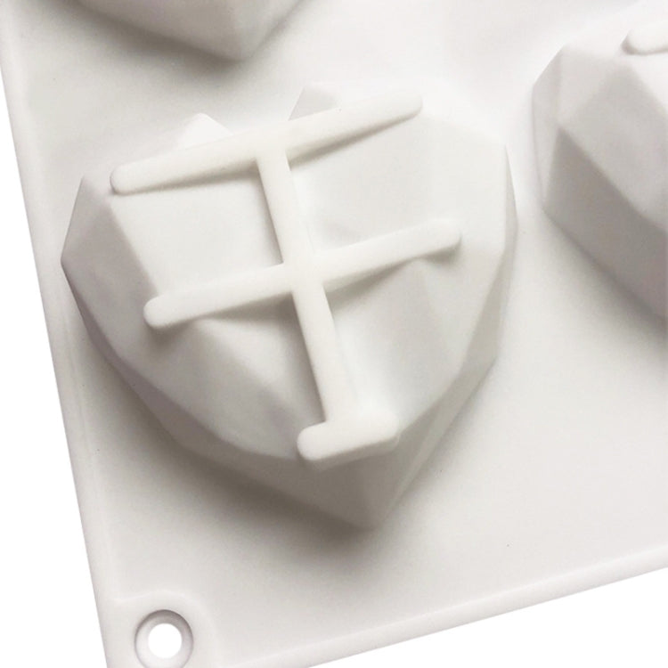 8 Grids Two Rows Heart Chocolate Mould DIY Baking Cake Tools - White