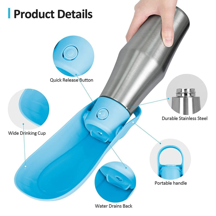 Pet Outing Stainless Steel Folding Water Bottle Outdoor Portable Drinking Fountain