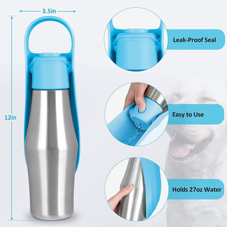 Pet Outing Stainless Steel Folding Water Bottle Outdoor Portable Drinking Fountain