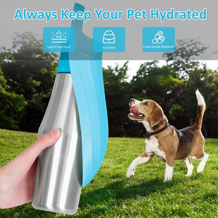 Pet Outing Stainless Steel Folding Water Bottle Outdoor Portable Drinking Fountain