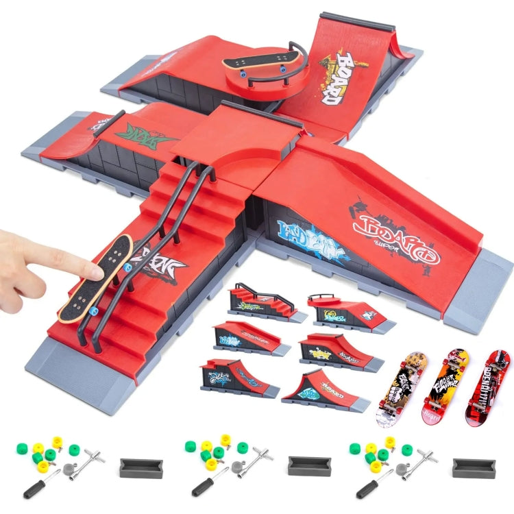 6 In 1 3 Skateboards Finger Skateboard Model Venue Scene Props Children Toy Set