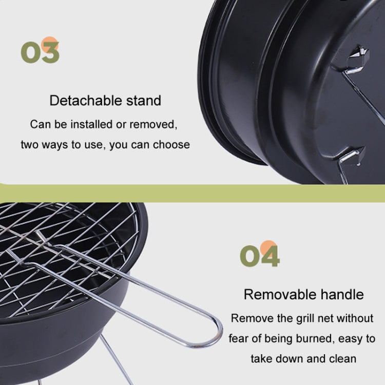 Portable Small Outdoor Folding Round BBQ Grill Wild Camping Cooking Tools, Specification: No Storage Bag