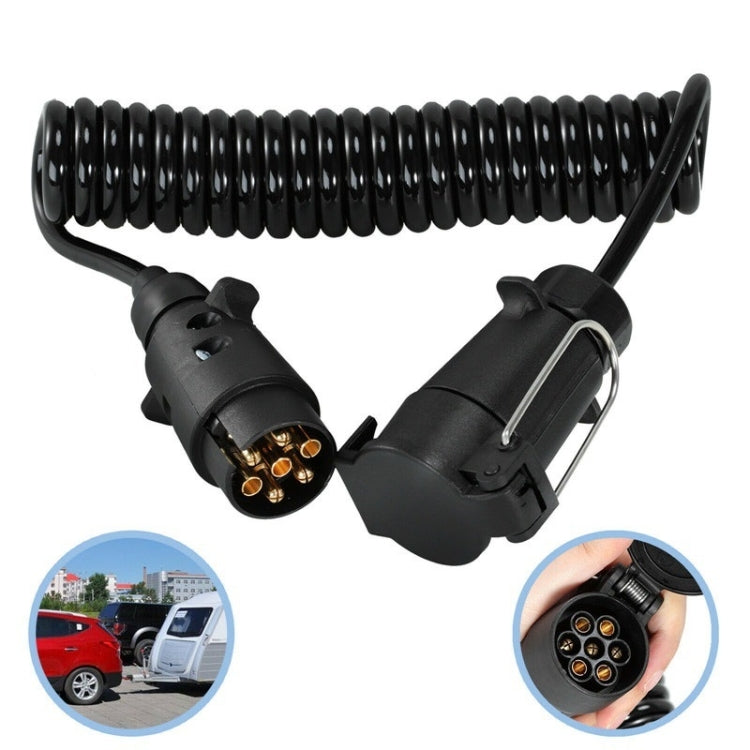 7 Core To 7 Pin Car Trailer Connector With 2m PU Spring Wire - 1122