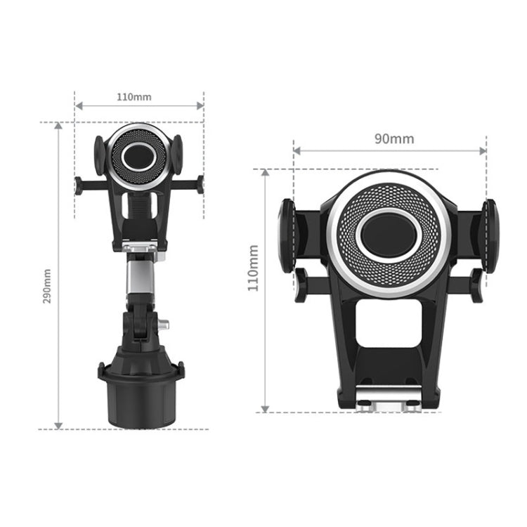 Universal Long Tube 3 Joints Adjustable Car Water Cup Position Cell Phone Holder - S0666A Silver