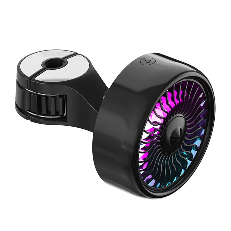 FE052 RGB Color Light USB Plug-in Clip-on Car Rear Seat Headrest Fan