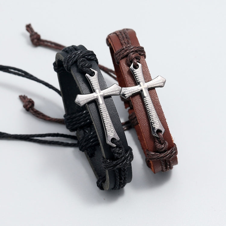 Personalized Hand-Woven Leather Bracelet Simple Pull-Out Adjustable Vintage Wristbands