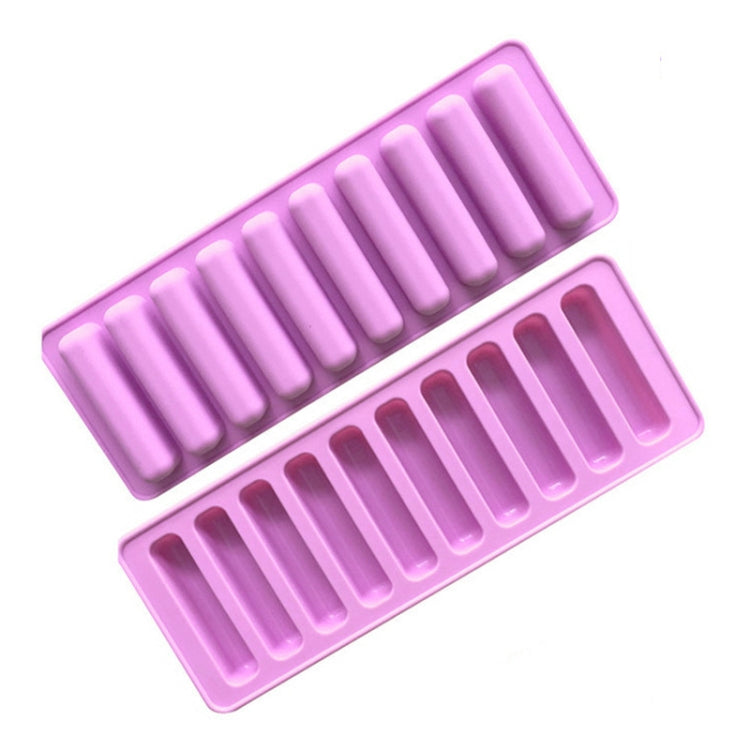10 Grids Long Silicone Cookie Molds DIY Baking Chocolate Mould - Purple