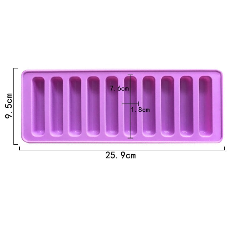 10 Grids Long Silicone Cookie Molds DIY Baking Chocolate Mould - Purple
