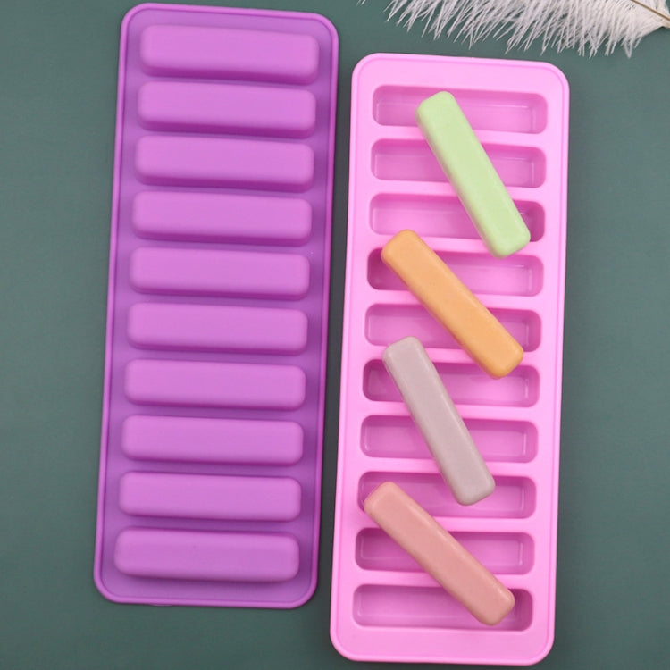 10 Grids Long Silicone Cookie Molds DIY Baking Chocolate Mould - Purple