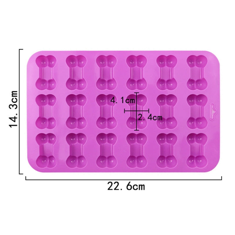 18 Grids Dog Bone Silicone Baking Cake Molds DIY Fire Paint Wax Mould - Purple