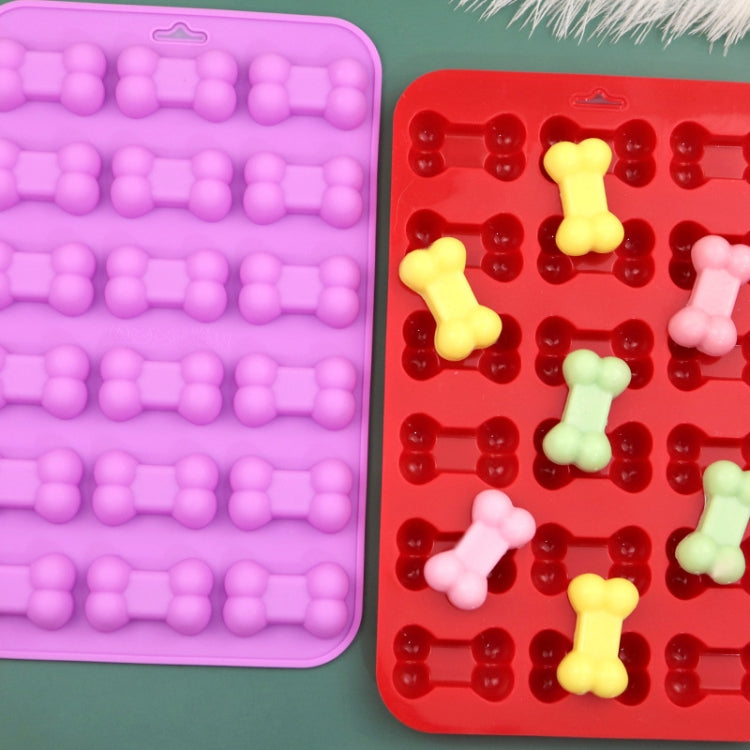18 Grids Dog Bone Silicone Baking Cake Molds DIY Fire Paint Wax Mould - Purple