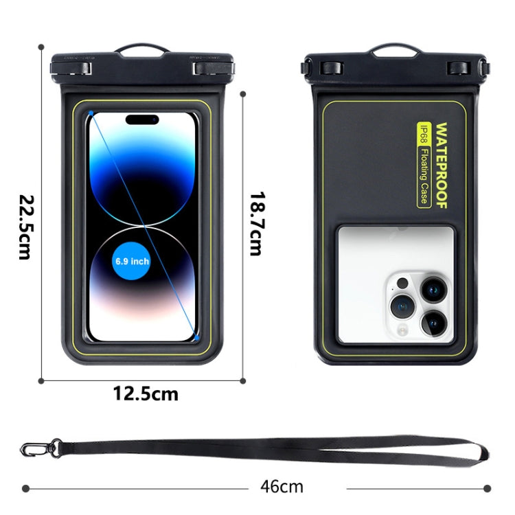 For 6.9-Inch Phone Outdoor Swimming Touch Screen Floating IPX8 30m Waterproof Bag