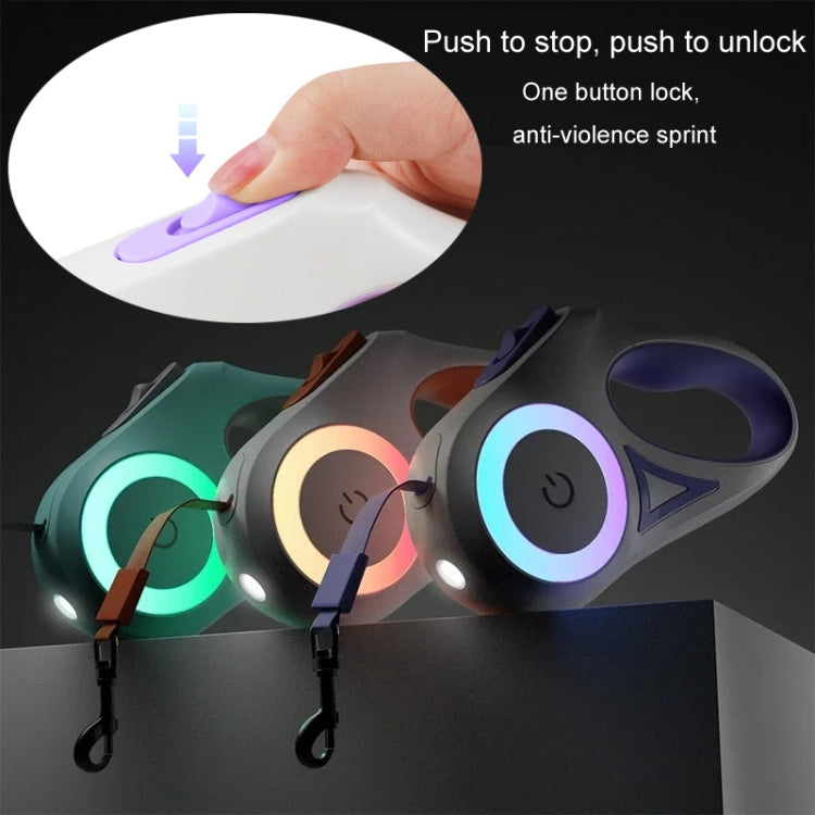 LED Light Luminous Pet Dog Leash Automatic Retractable Dog Walking Leash, Color: 3m Orange