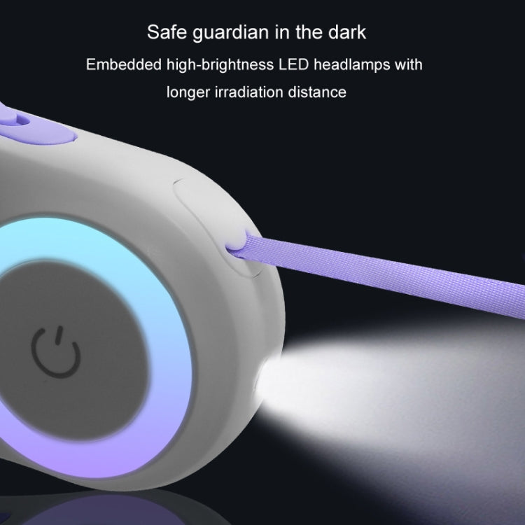 LED Light Luminous Pet Dog Leash Automatic Retractable Dog Walking Leash, Color: 3m Orange