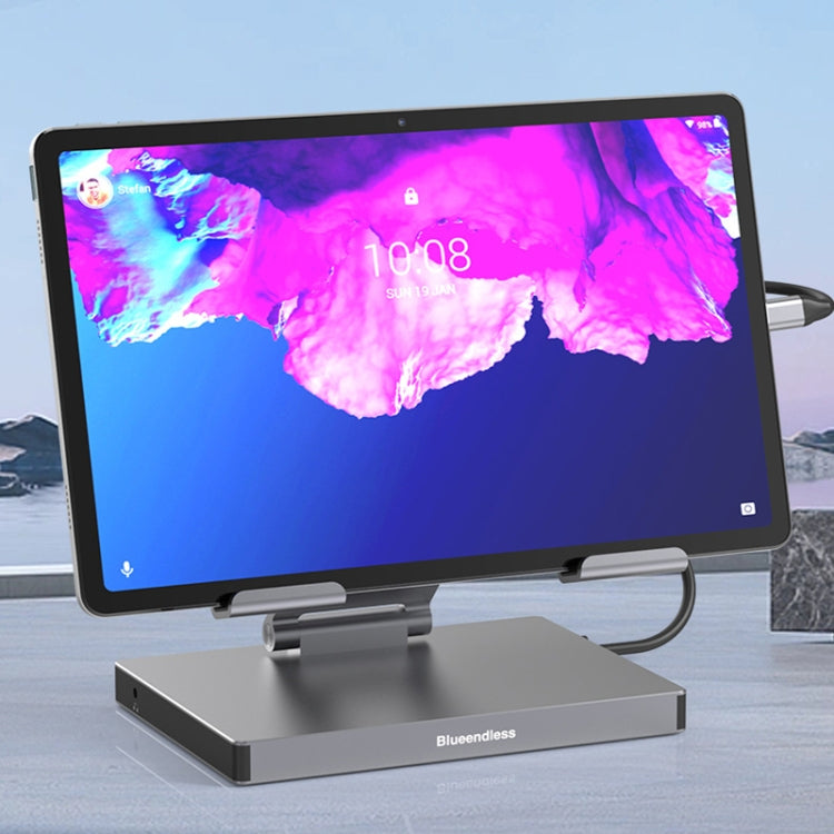 Blueendless 4K/60Hz Multifunctional Folding Tablet Type-C Docking Station Bracket, Spec: 9-in-1
