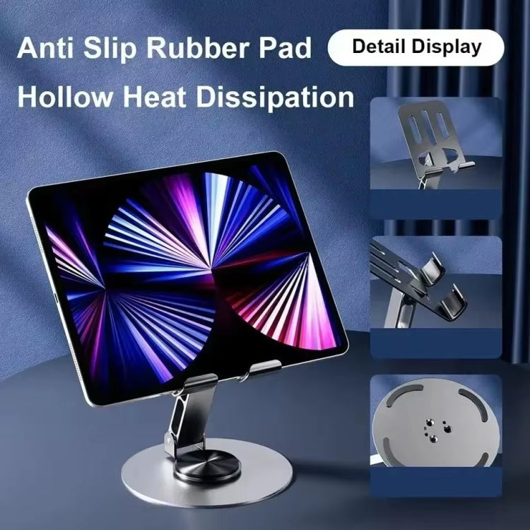 All-metal 360-degree Rotating Mobile Phone Holder Foldable Desktop Tablet Stand