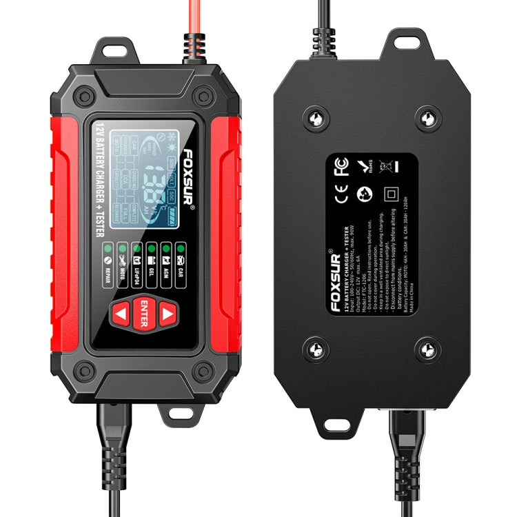 FOXSUR Cars Motorcycles 12V Lithium Cattery Charger With Battery Detection