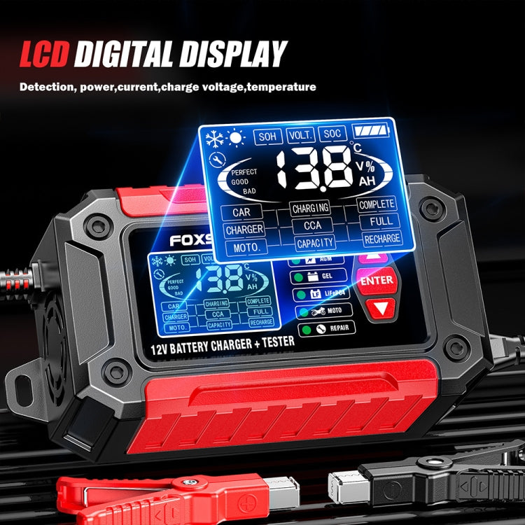 FOXSUR Cars Motorcycles 12V Lithium Cattery Charger With Battery Detection