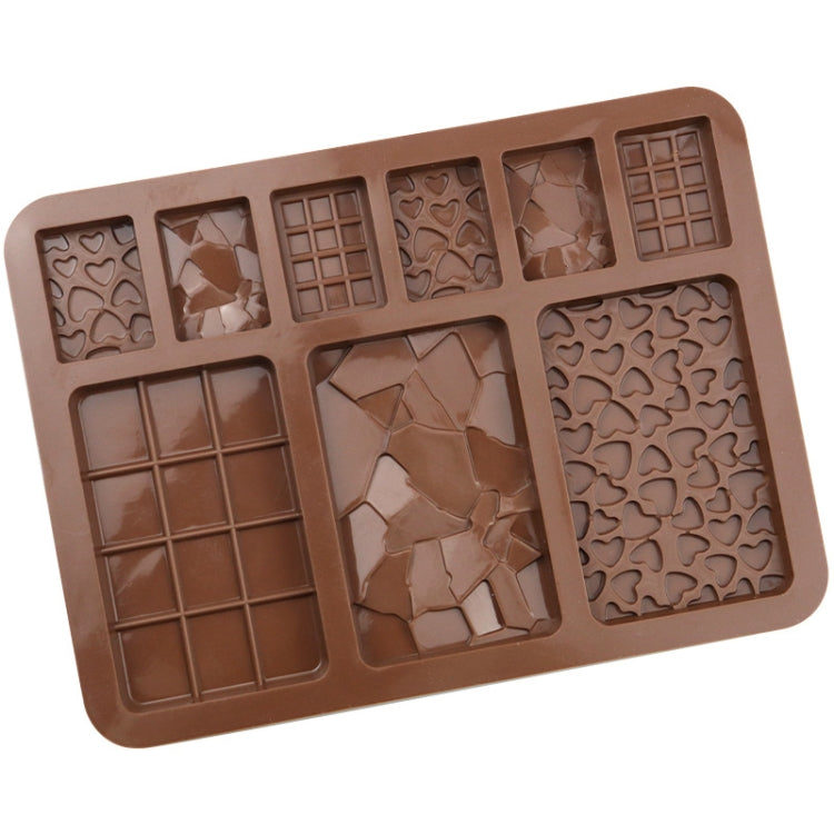 9 Grids Silicone Baking Chocolate Mold Cake DIY Fondant Mould - Chocolate Color