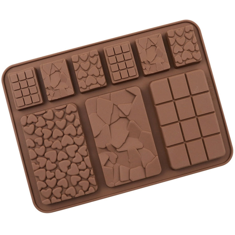 9 Grids Silicone Baking Chocolate Mold Cake DIY Fondant Mould - Chocolate Color