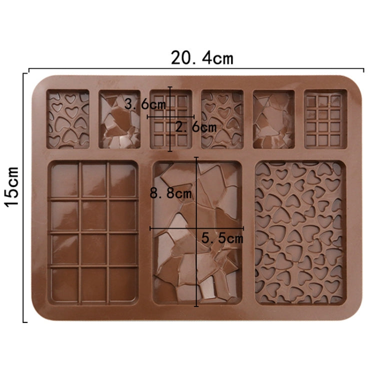 9 Grids Silicone Baking Chocolate Mold Cake DIY Fondant Mould - Chocolate Color