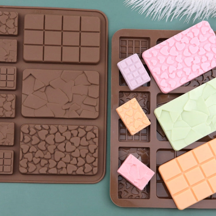 9 Grids Silicone Baking Chocolate Mold Cake DIY Fondant Mould - Chocolate Color