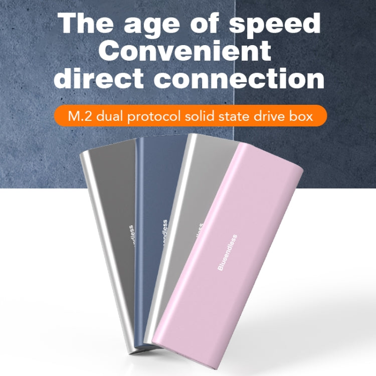 Blueendless M2815SN M.2 Dual Protocol Type-C 3.1 Mobile Hard Disk Box Laptop External SSD