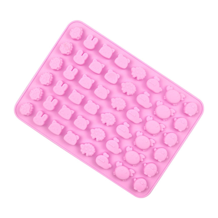 48 Grids Cute Animal Fondant Molds DIY Fire Paint Wax Mould - Pink
