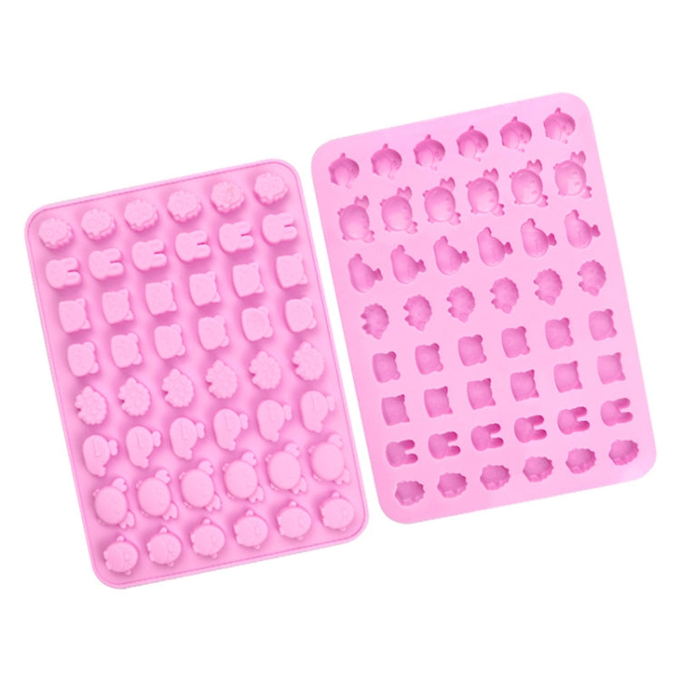 48 Grids Cute Animal Fondant Molds DIY Fire Paint Wax Mould - Pink