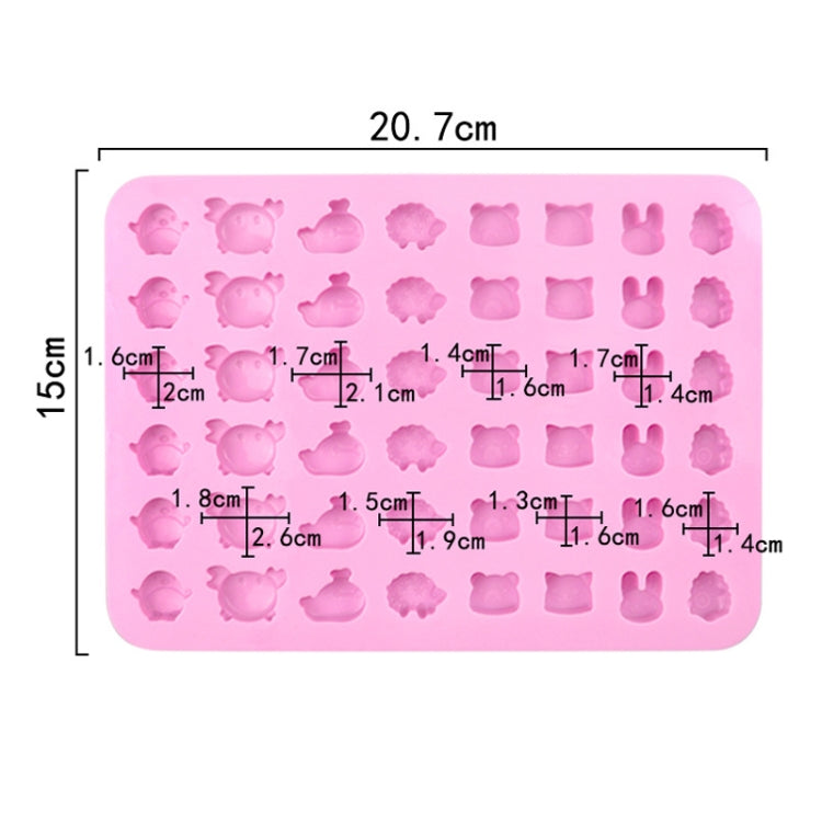 48 Grids Cute Animal Fondant Molds DIY Fire Paint Wax Mould - Pink