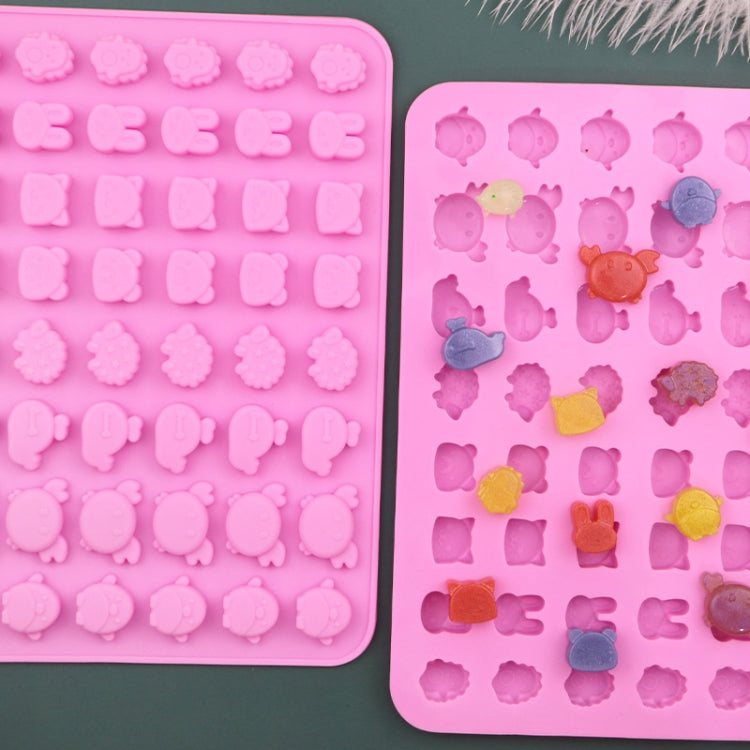 48 Grids Cute Animal Fondant Molds DIY Fire Paint Wax Mould - Pink