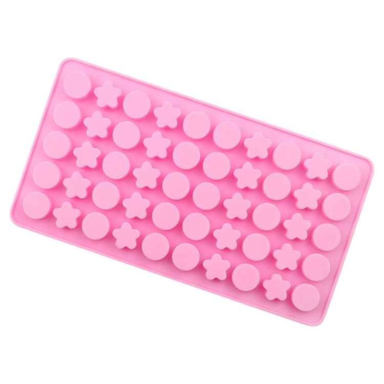 50 Grids Round Pentagram Chocolate Fondant Drip Cookie Molds DIY Jelly Pudding Mould - Pink