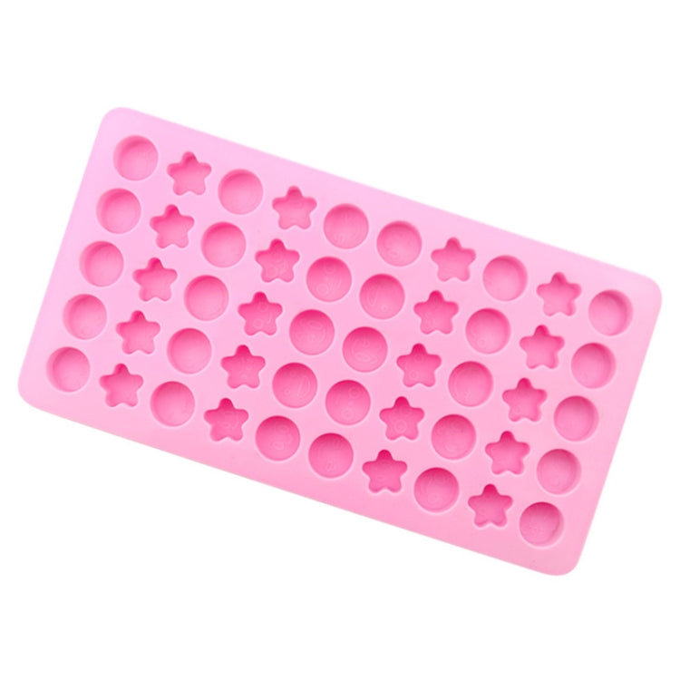 50 Grids Round Pentagram Chocolate Fondant Drip Cookie Molds DIY Jelly Pudding Mould - Pink