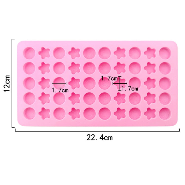 50 Grids Round Pentagram Chocolate Fondant Drip Cookie Molds DIY Jelly Pudding Mould - Pink
