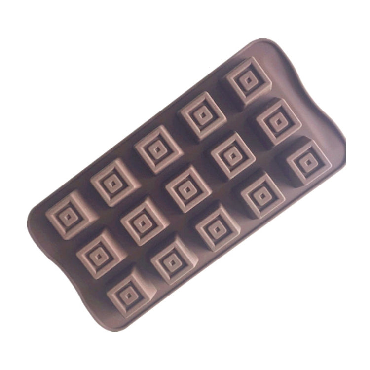 15 Grids Square Soap Mould DIY Silicone Chocolate Mold - Chocolate Color