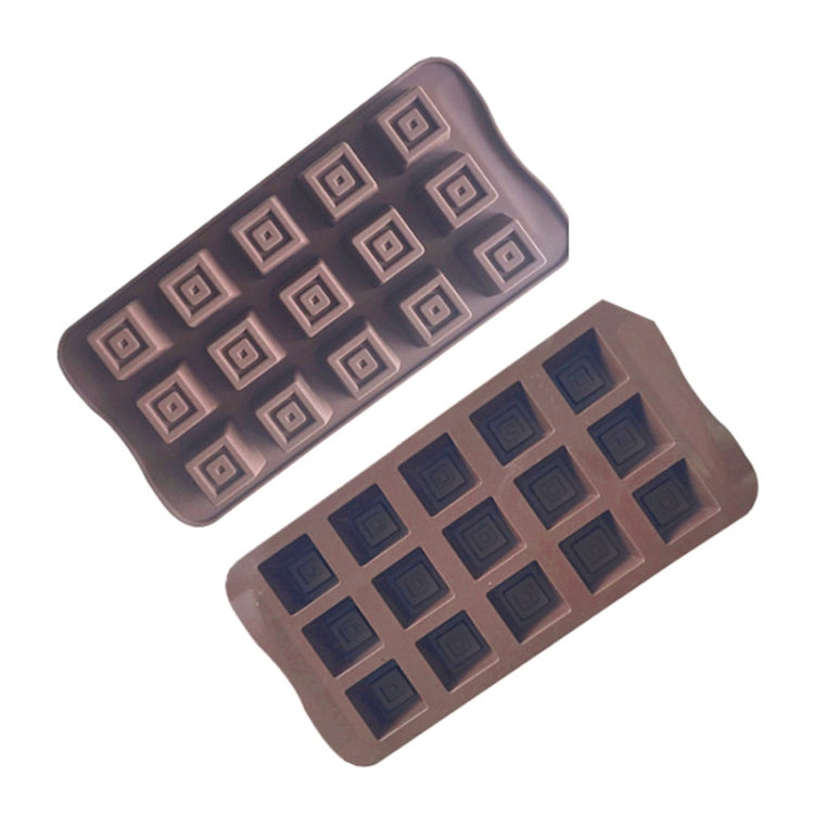 15 Grids Square Soap Mould DIY Silicone Chocolate Mold - Chocolate Color