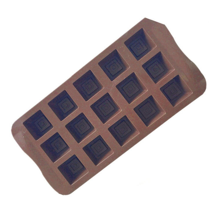 15 Grids Square Soap Mould DIY Silicone Chocolate Mold - Chocolate Color
