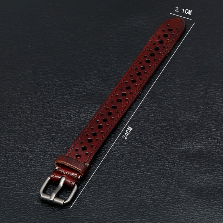 Vintage Hollowed Out Leather Bracelet Personalized Cycling Bracelet