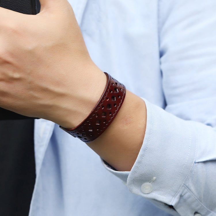 Vintage Hollowed Out Leather Bracelet Personalized Cycling Bracelet