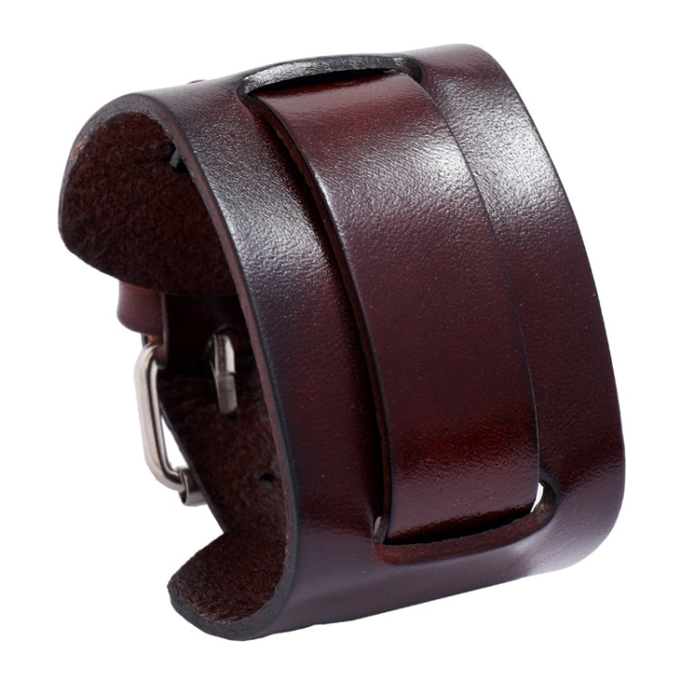 Vintage Adjustable Bracelet Simple Punk Wide Leather Bracelet