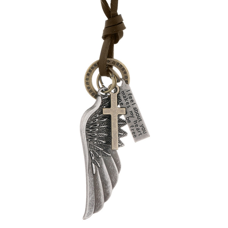Personalized Angel Wings Pendant Adjustable Simple Long Necklace