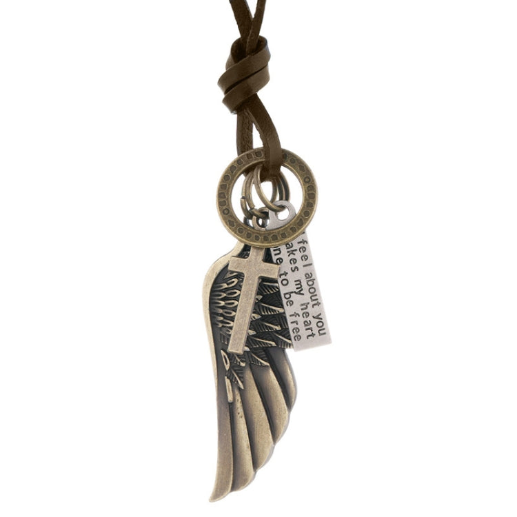 Personalized Angel Wings Pendant Adjustable Simple Long Necklace