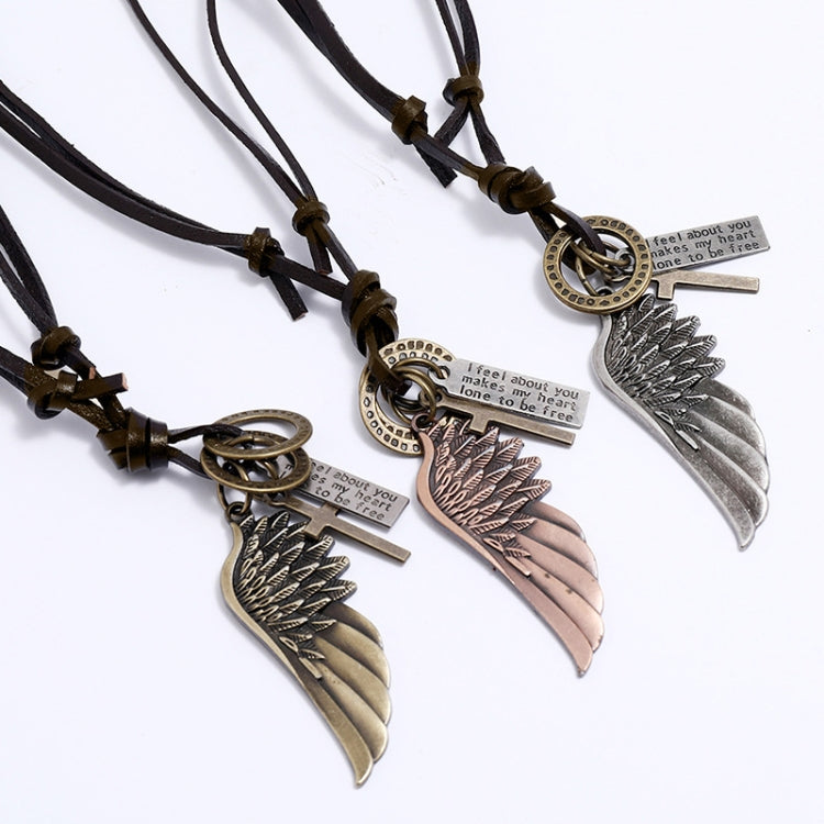 Personalized Angel Wings Pendant Adjustable Simple Long Necklace